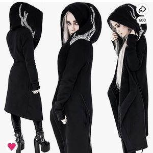 Antler hooded jacket goth